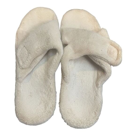 Vionic Relax Tan Fuzzy V-Cro Closure Slippers Size 10 - Picture 1 of 5